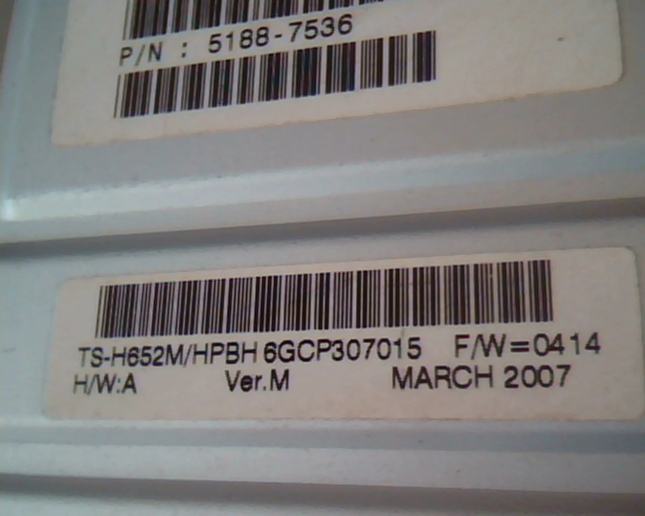 DVD Writer TS-H652 Toshiba Samsung SATS-H652M 5188-7536 March 2007 lightscribe - image 5