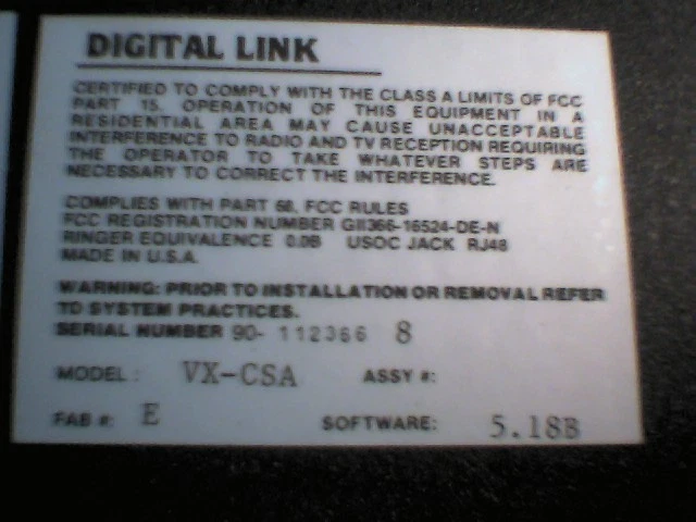 Digital Link VX-CSA E Extended T1 Converter & CSU DL551VX - image 8