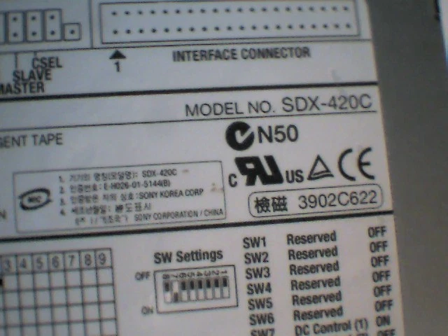 SONY AIT Tape Drive SDX-420C IDE ATA Ver A2 Internal 35/91 GB - image 5