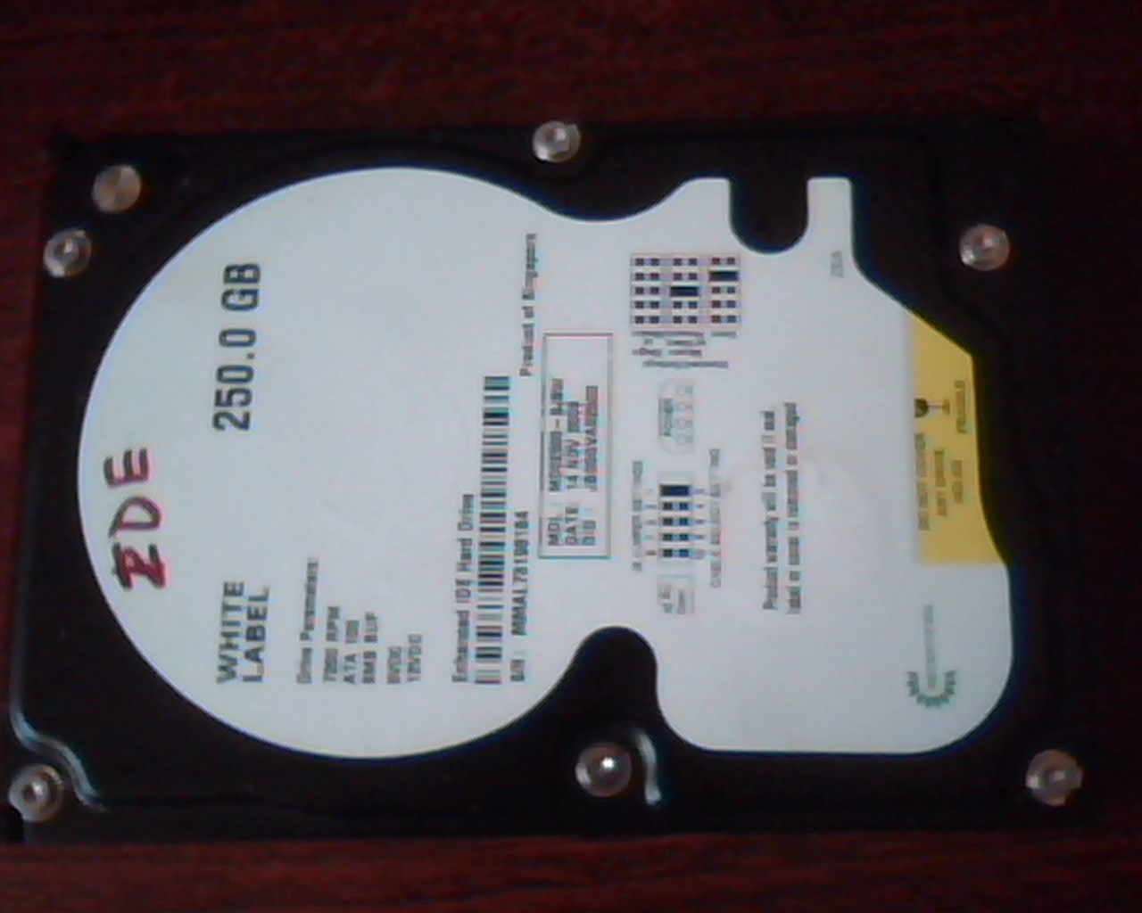 Hard Drive Disk IDE 250GB MD02500-BJBW JB00GVA02500 ATA 100 white label