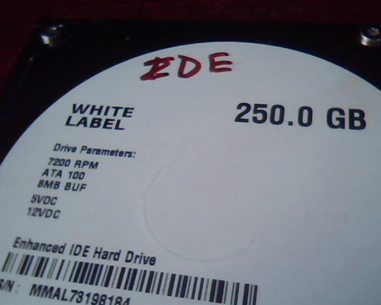 Hard Drive Disk IDE 250GB MD02500-BJBW JB00GVA02500 ATA 100 white label - image 2