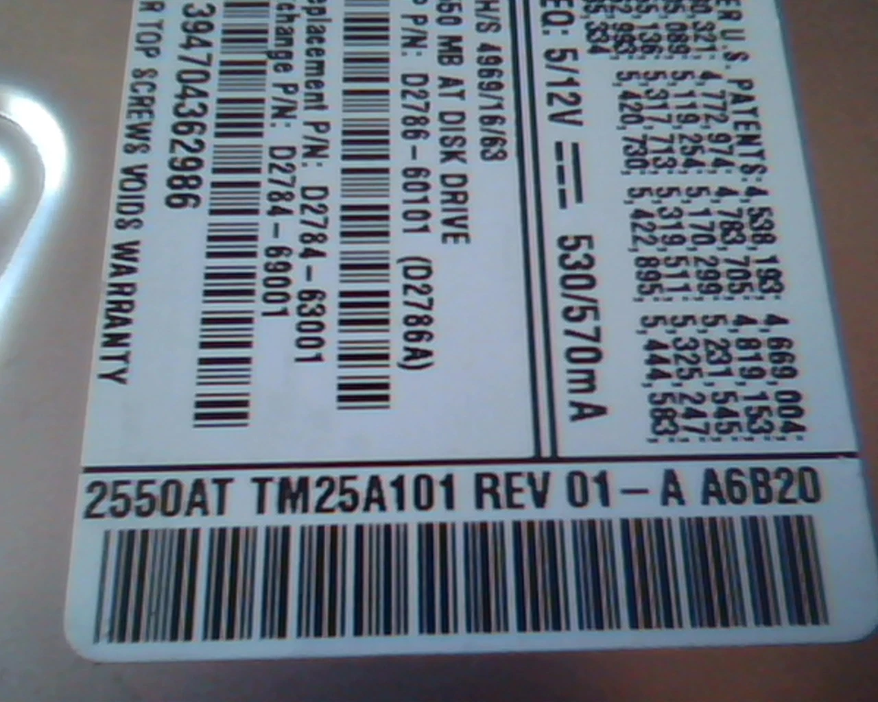 Hard Drive Disk IDE Quantum Fireball TM TM25A101 01-A A6B20 2550AT TM25A012 01-D - image 3