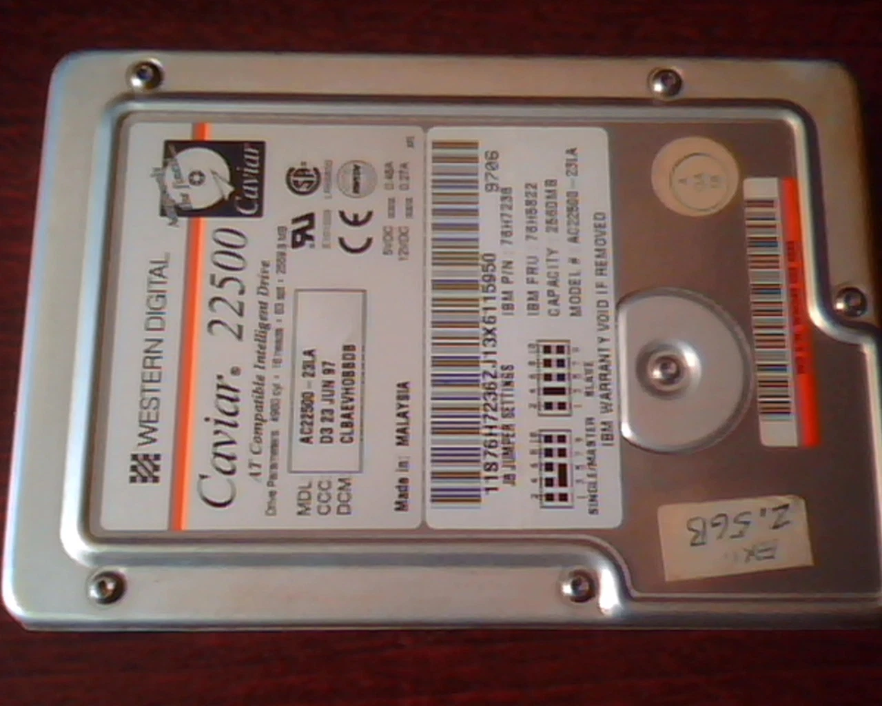 Hard Drive Disk IDE Western Digital Caviar 22500 AC22500-23LA CLBAEVHOBBDB D3