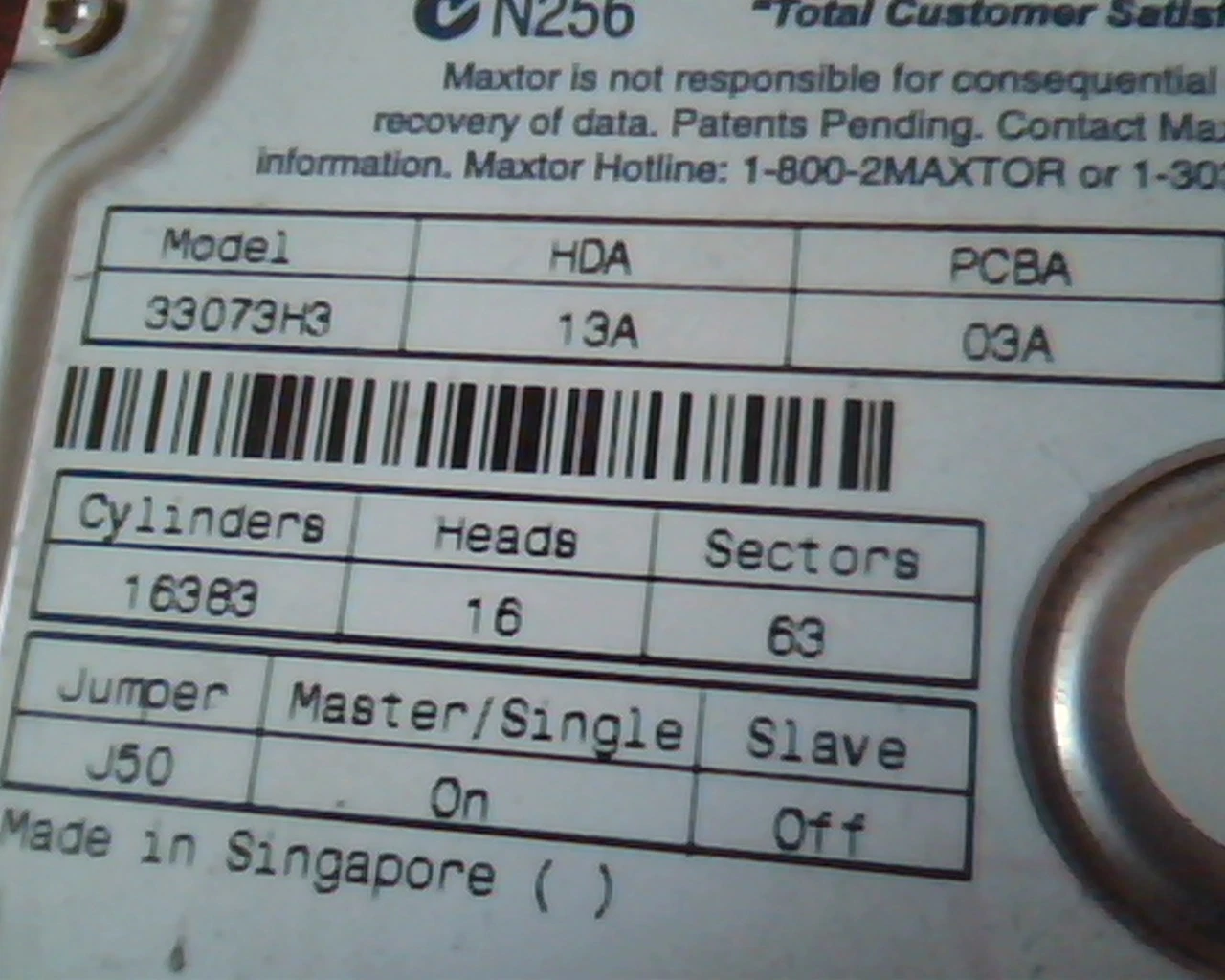 Hard Drive Disk IDE Maxtor 33073H3 13A 03A 11A YAH814Y0 DiamondMax VL 40 AT - image 3