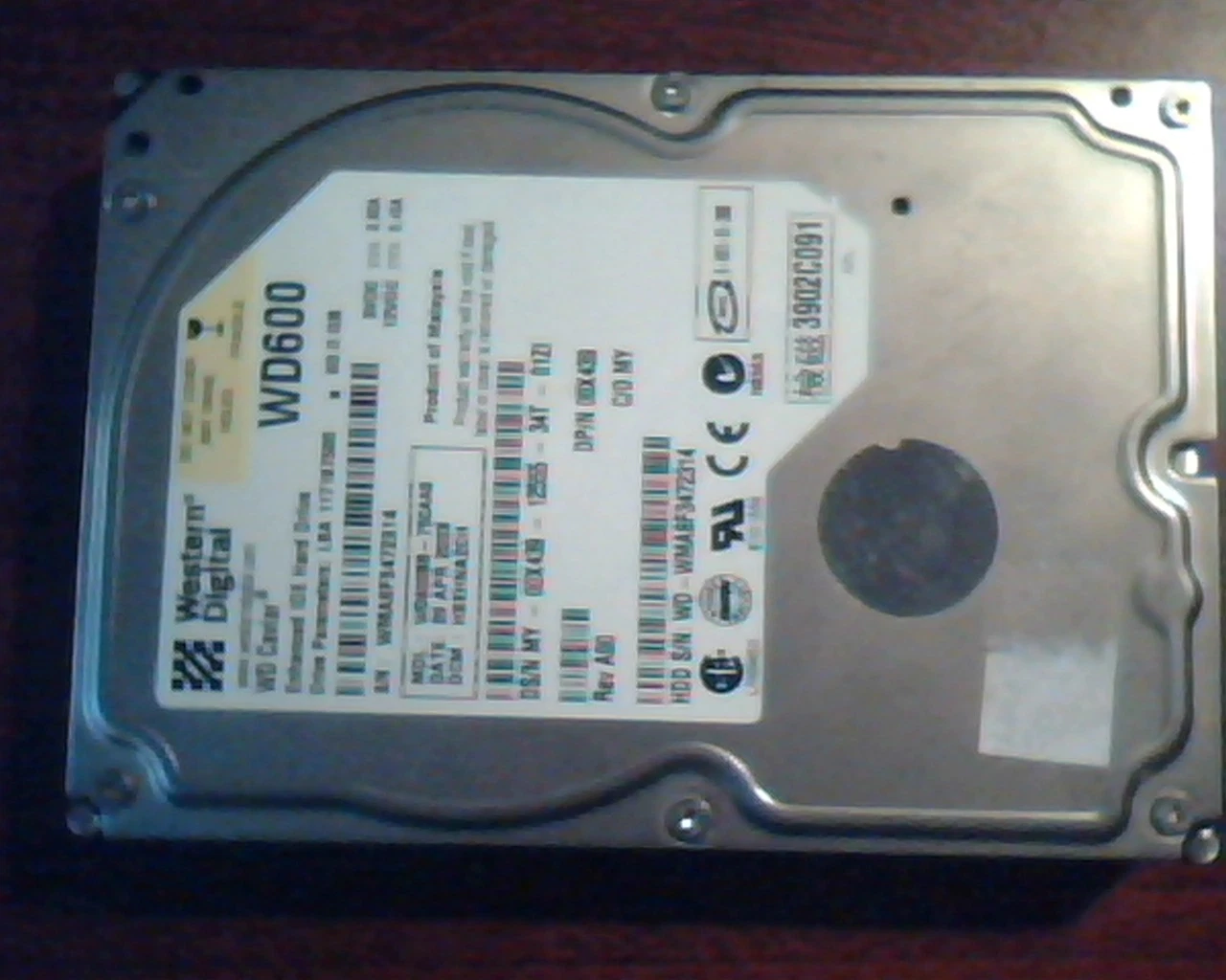 Hard Drive Disk IDE Western Digital Caviar WD600BB-75CAA0 HSEHNA2CH 60GB 00X439