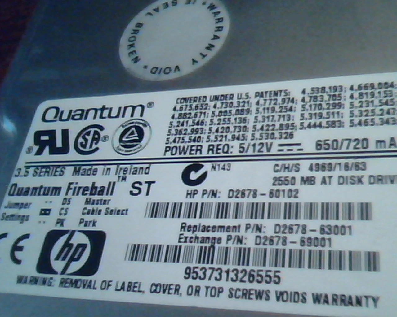 Hard Drive Disk IDE Quantum Fireball ST ST25A101 ST32A011 02-C 02-A A0F09 2550AT - image 2