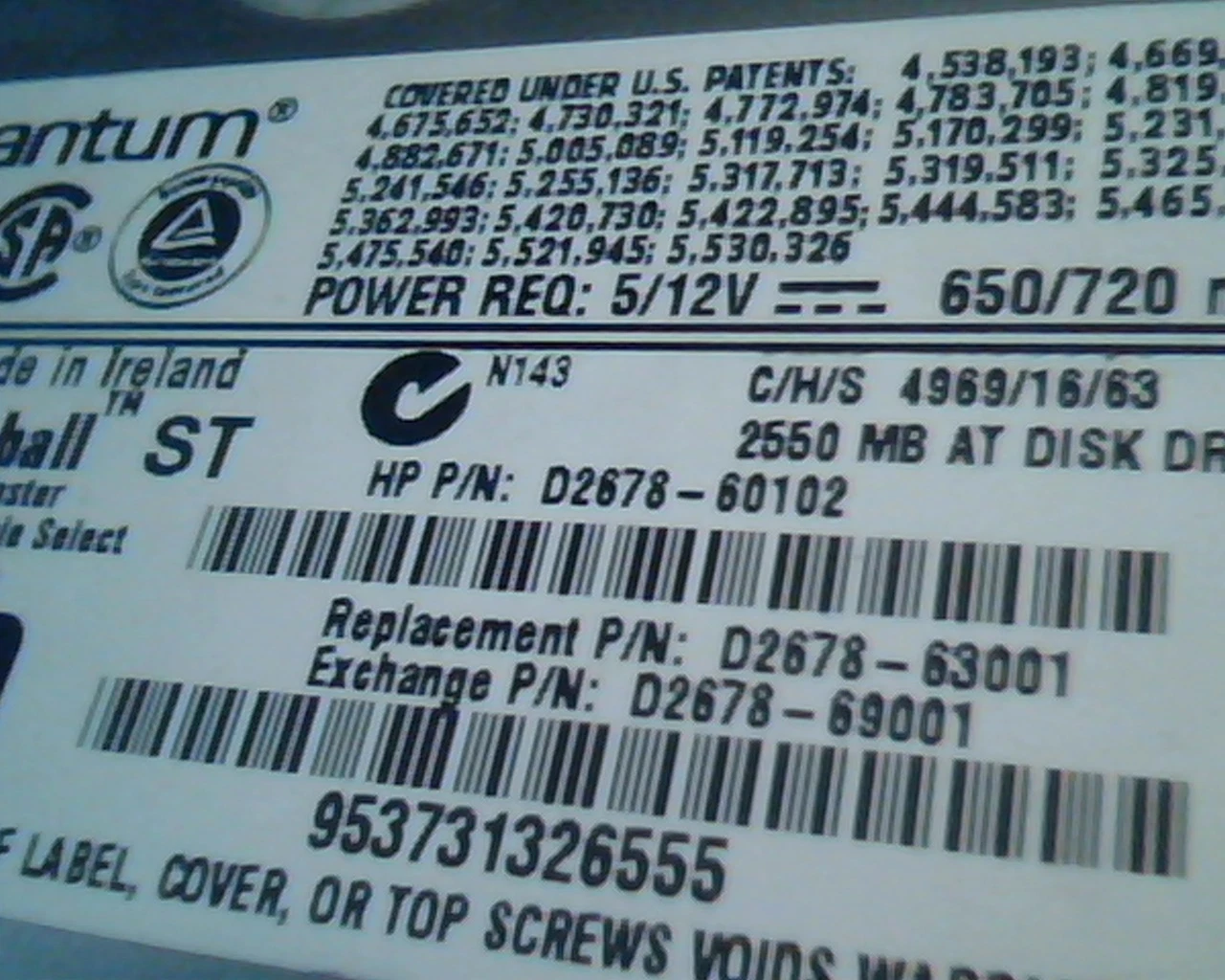 Hard Drive Disk IDE Quantum Fireball ST ST25A101 ST32A011 02-C 02-A A0F09 2550AT - image 3