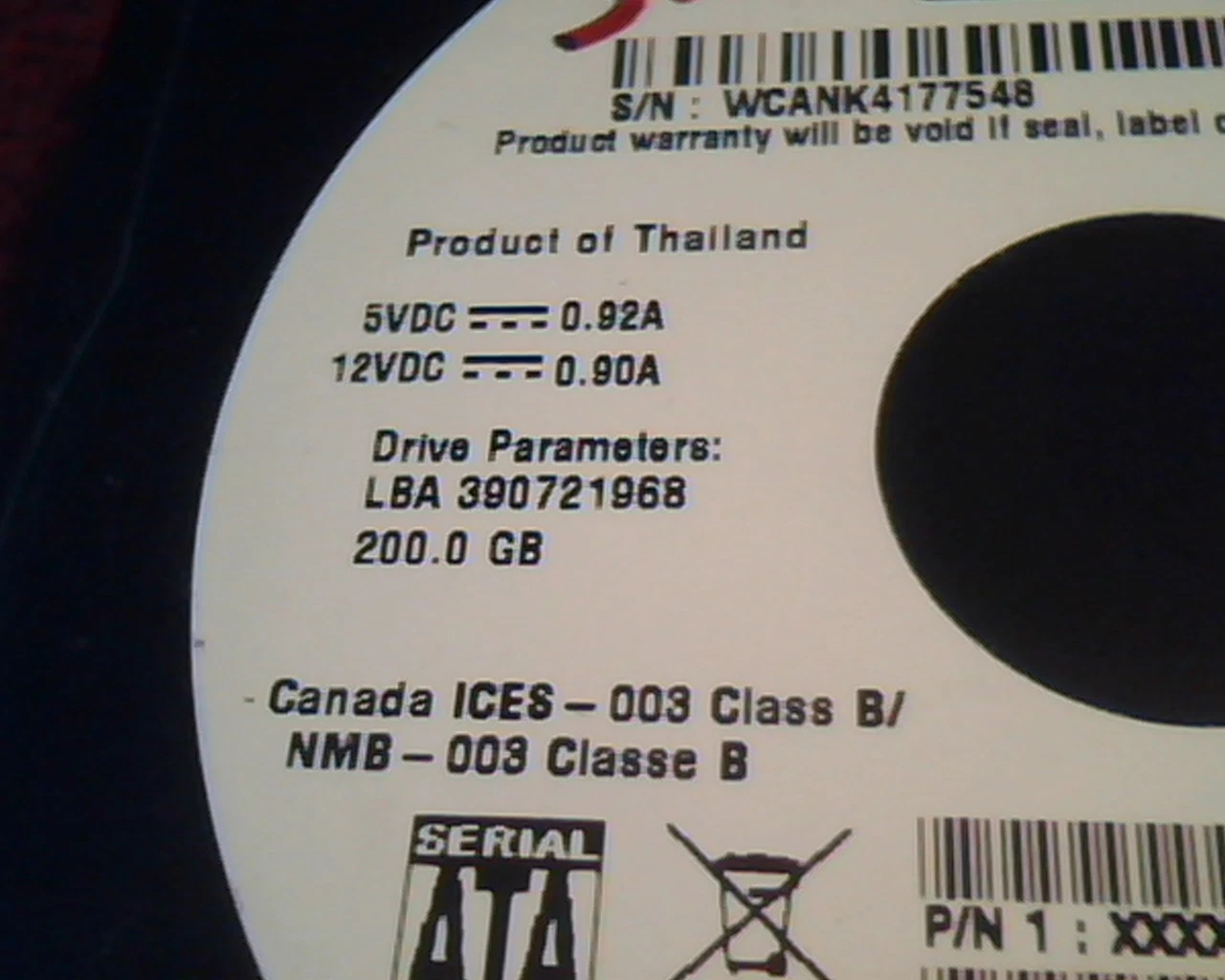 Hard Drive Disk SATA Western Digital WD2000JS Caviar SE WD2000JS-22MHB0 JUN 2006 - image 3