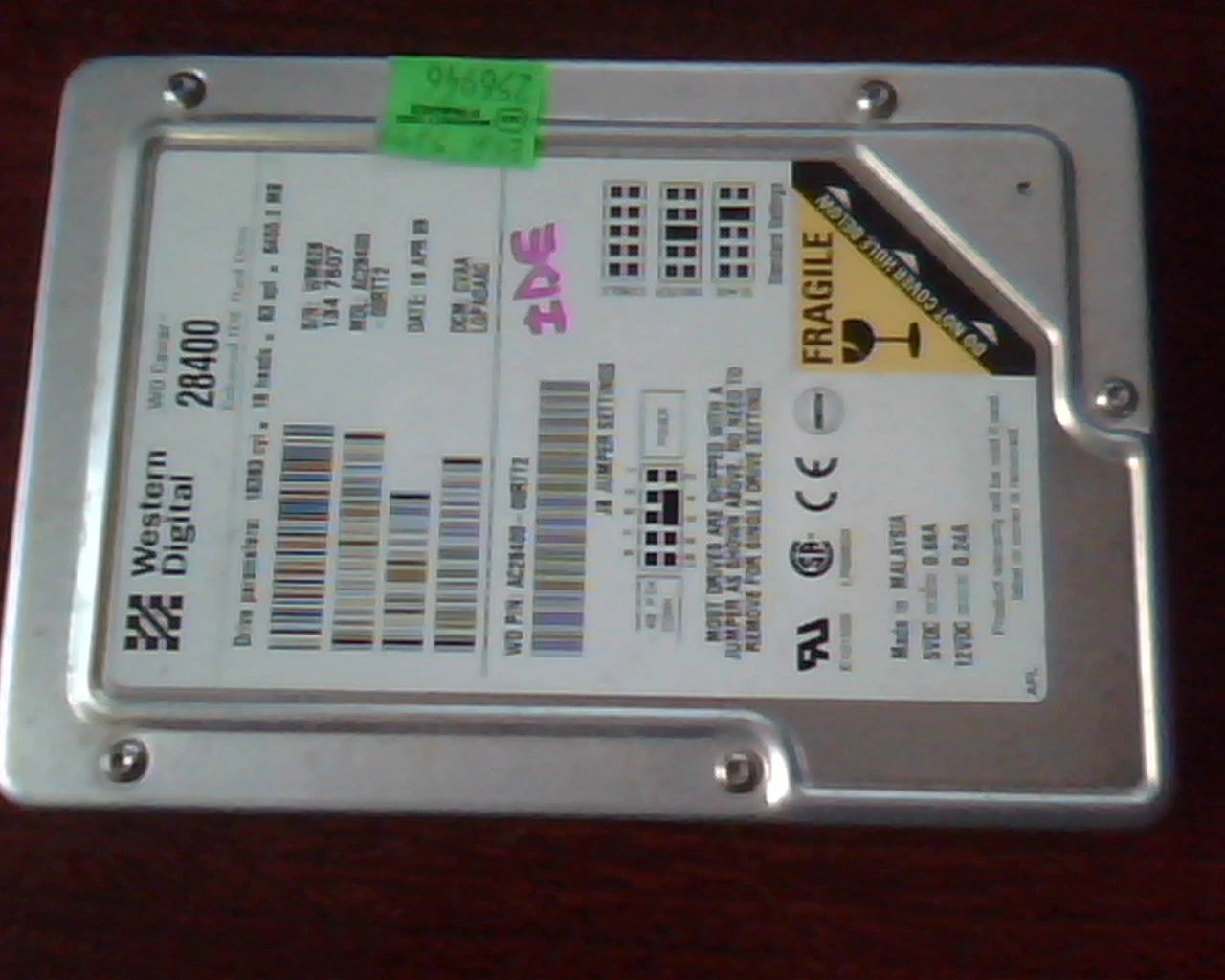 Hard Drive Disk IDE Western Digital Caviar 28400 AC28400-00RTT2 CVAA LQPAOAAC