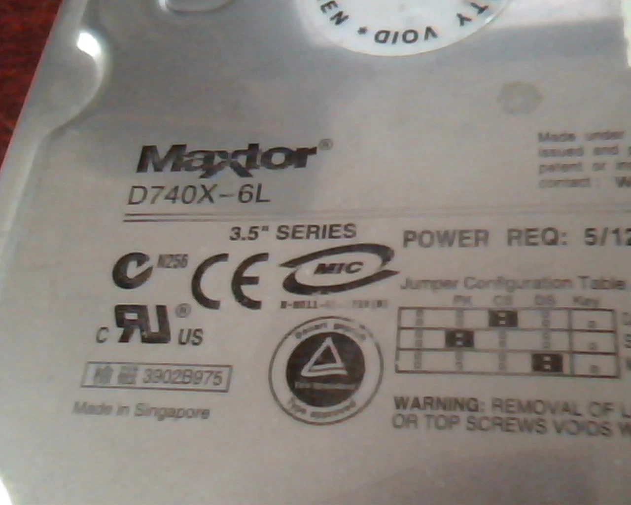 Hard Drive Disk IDE Maxtor D740X-6L 60GB VQ60A011-01-B MX6L060J3 19K1570 - image 2