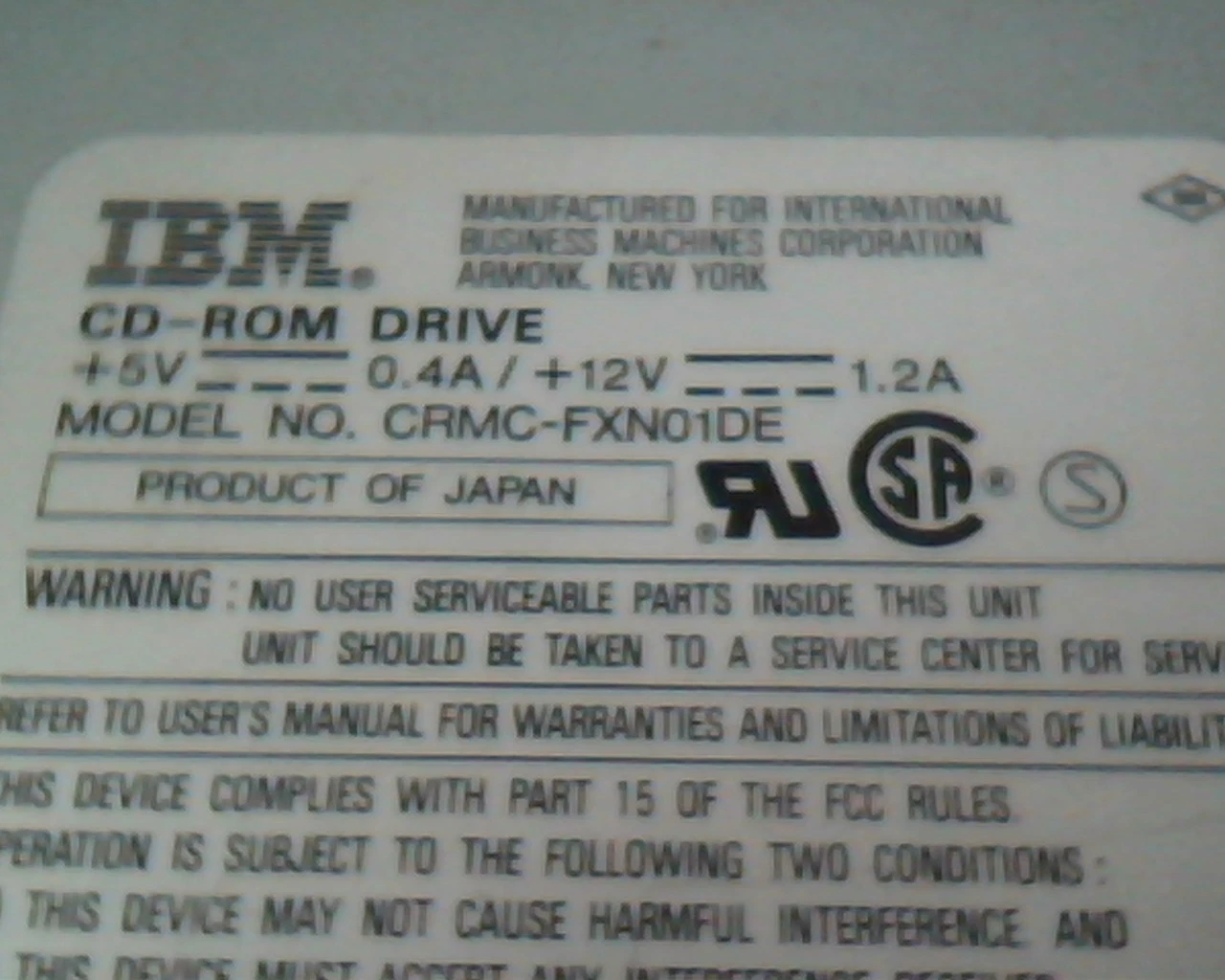 CD Drive IDE IBM CRMC-FXN01DE October 1994 71G0296 D31060A 71G0297 - image 2