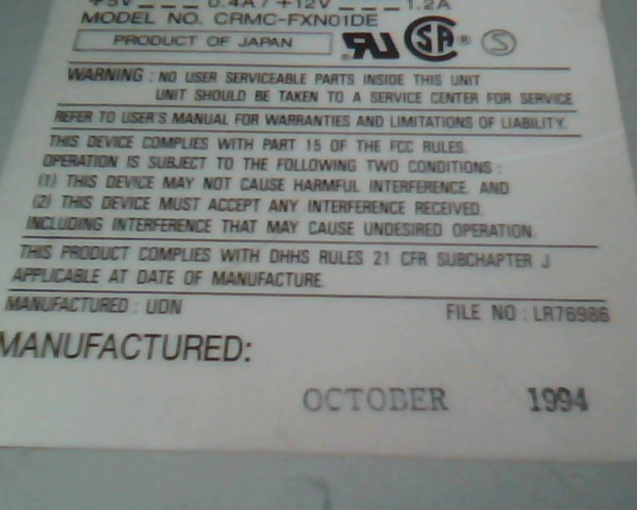 CD Drive IDE IBM CRMC-FXN01DE October 1994 71G0296 D31060A 71G0297 - image 3
