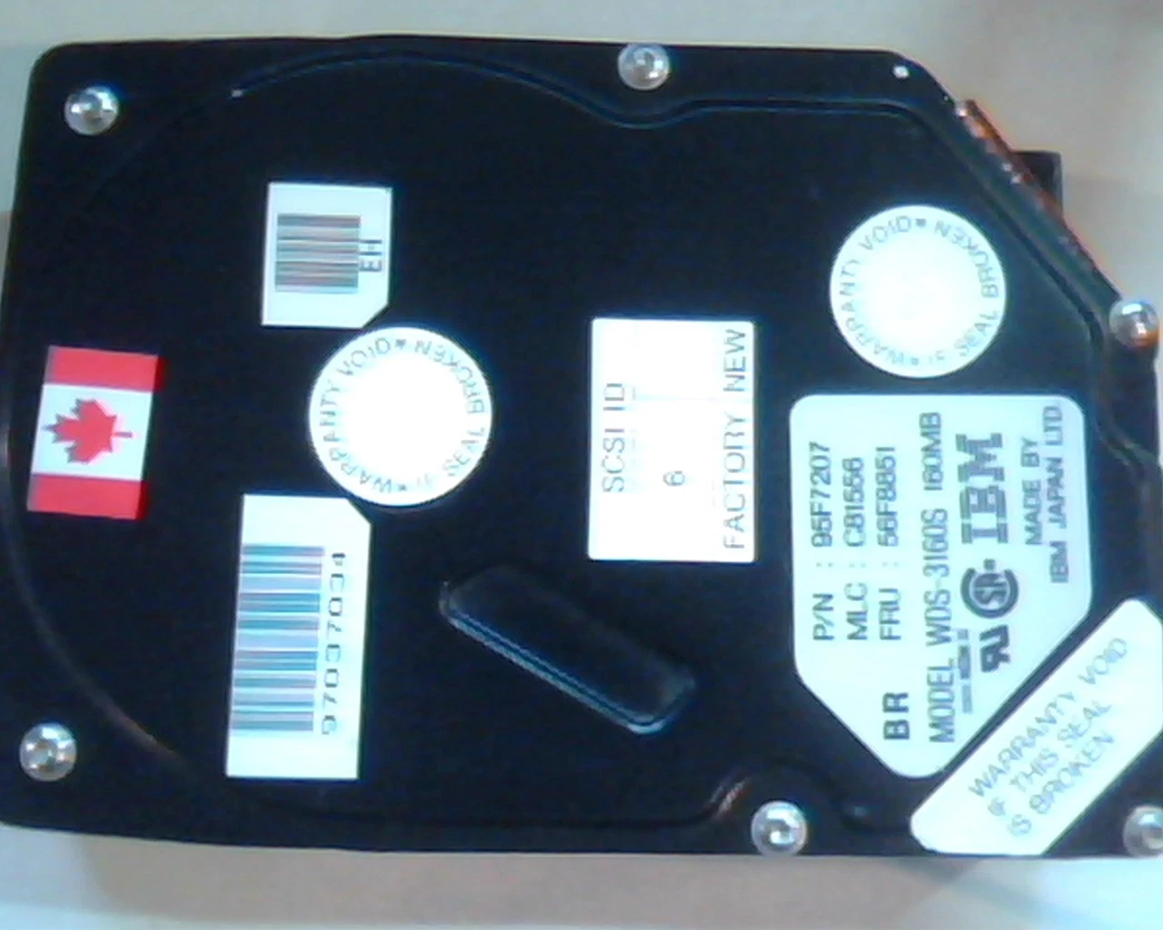 SCSI Hard Drive Disk 50-pin IBM WDS-3160S 95F7207 160MB 56F8851