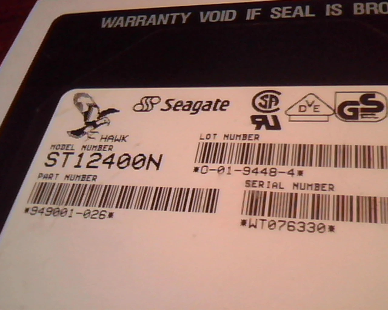 SCSI Hard Disk Drive Seagate Hawk ST12400N 949001-026 Q-01-94 - image 2