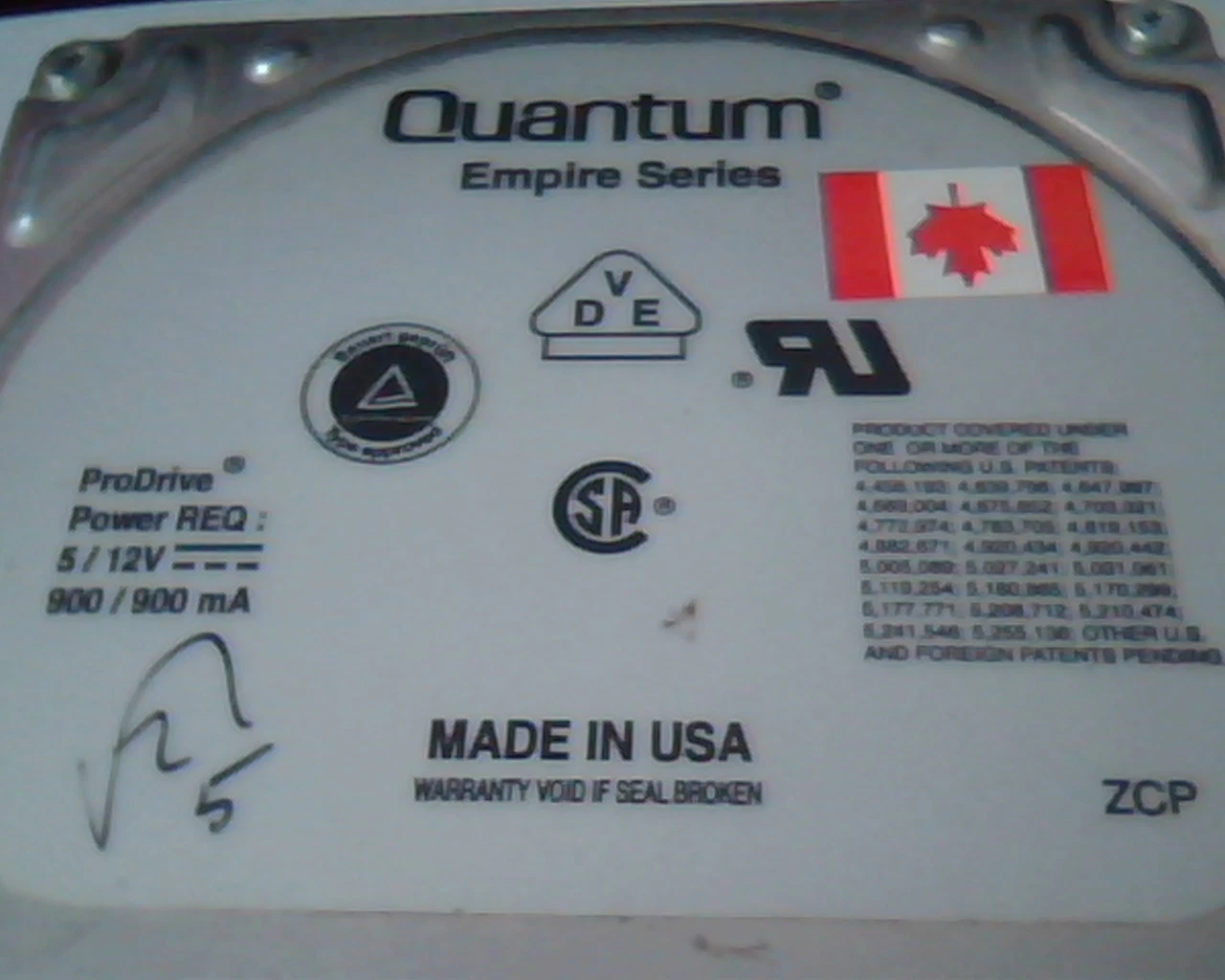 SCSI Hard Disk Drive 50-pin Quantum ProDrive 1080S Empire EM10S013-02-K 1GB - image 3