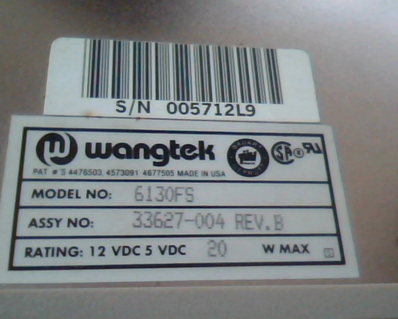 Wangtek 6130FS SCSI DAT Tape Drive 33627-004 Rev B - image 2
