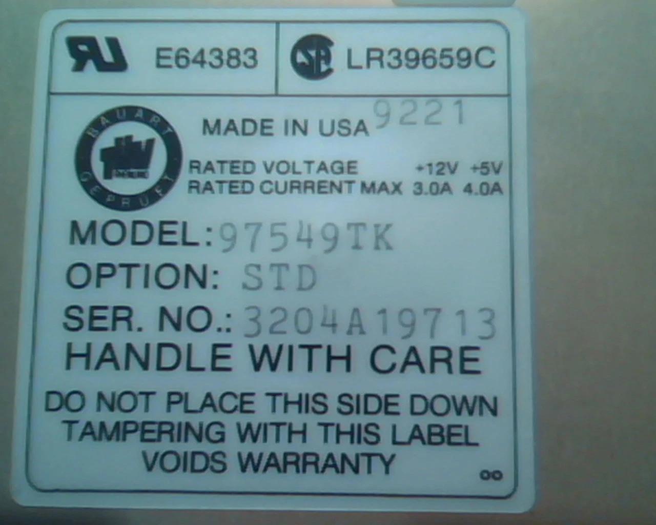 97549 97549T 97549TK SCSI Hard Disk Core Bauart 1GB FH - image 2