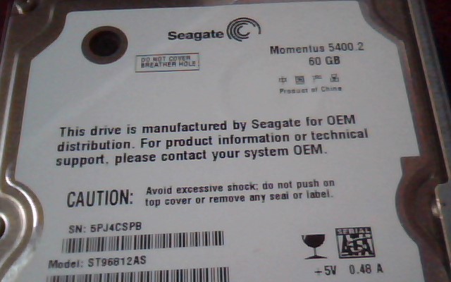 2.5 Hard Disk Drive Seagate Momentus 5400.2 60GB ST96812AS 9W3182-141 3.14 SATA - image 2