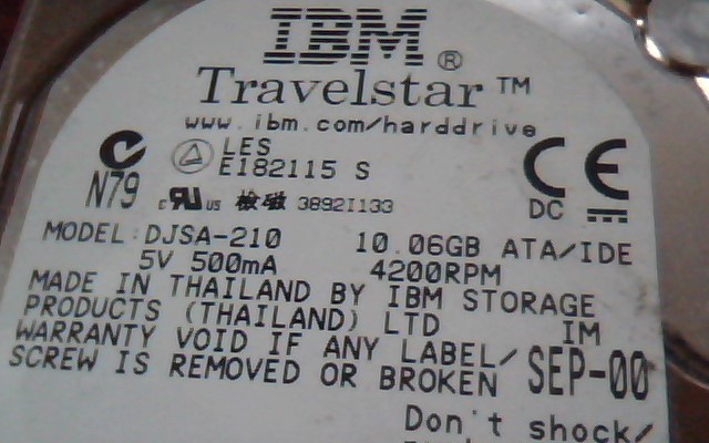 2.5 Hard Disk Drive IBM Travelstar DJSA-210 07N5661 F80309 22L0084 Apple - image 2