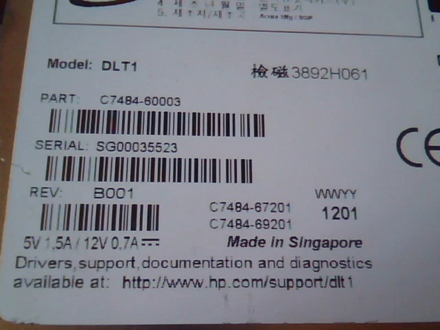 HP SureStore DLT1 C7484-60003 Rev B001 C7484A LVD SE 80 Drive - image 2