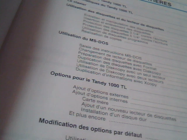 Guide pratique pour le Tandy 1000 TL 702-1601-2 FRENCH manual 702-1601-2 - image 6
