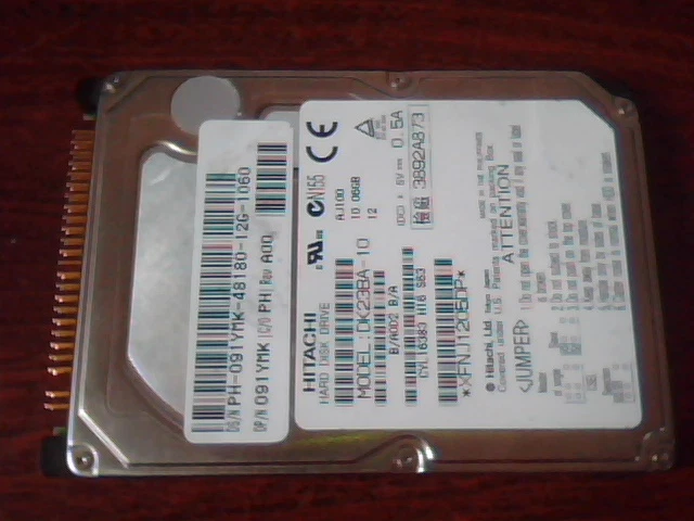2.5 in Hard Disk Drive Hitachi DK23BA-10 091YMK AJ100 10GB