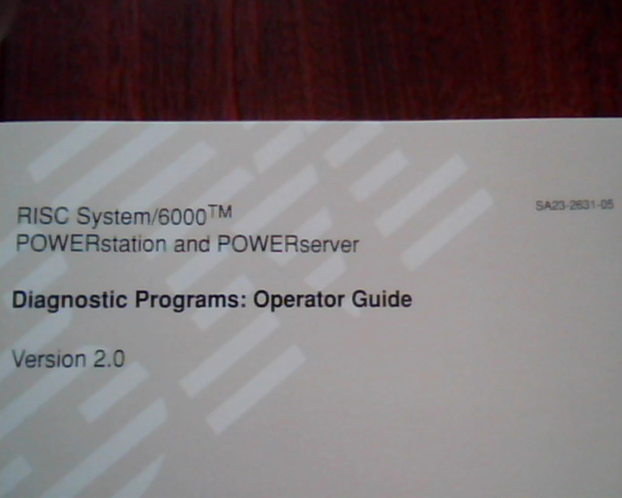 IBM RISC System/6000 POWERstation server Operator Guide Manual Program Diskette