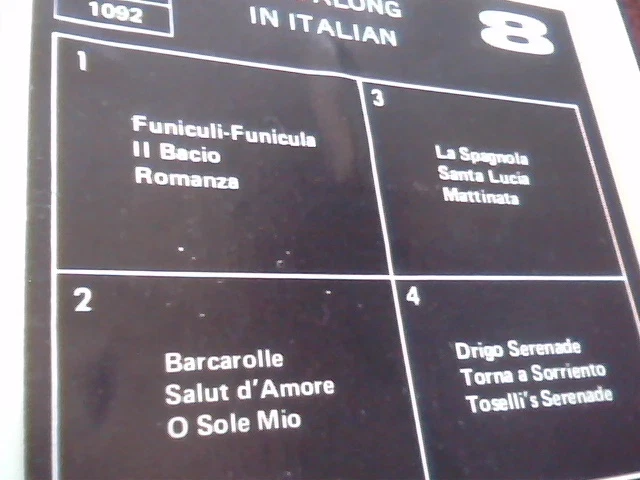 Sing Along In Italian 8 tape track Altone 1092 - image 3