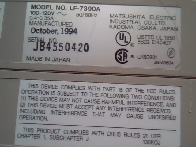 Optical Disk Drive LF-7390A WORM Panasonic Matsushita - image 2