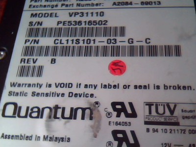 HDD Disk Drive Quantum VP31110 CL11S101-03-G-C HP A2084-60013 — image 3