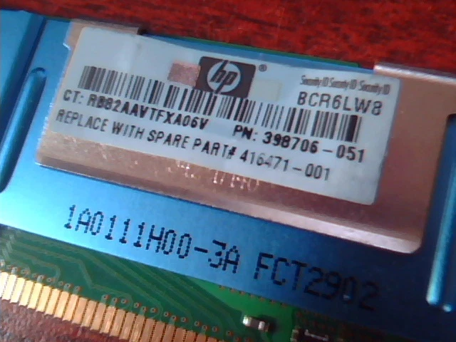 HP 398706-051 4 pcs 4GB 1GB 2GB RAM Memory Quebec Ontario 2Rx8 DDR2 667 CL5 ECC - image 3