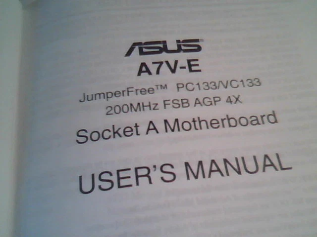 A7V-E user's manual Socket A Motherboard 15-063129001 - image 3