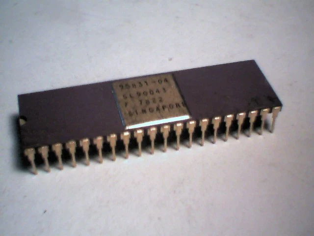 Rare computer chip 95831-04 SL90043 1978 Gold Plated Purple Ceramic vintage old