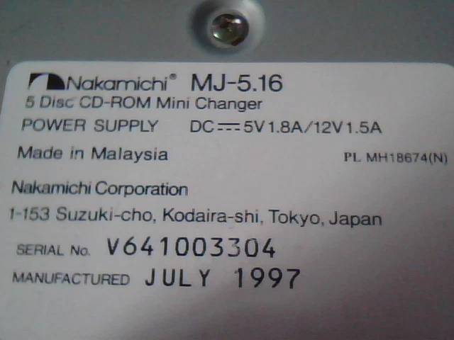 CDROM Drive SCSI Nakamichi MJ-5.16 CD 50-pin with tray 5 disc changer - image 2