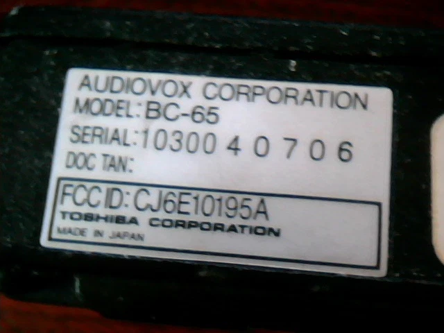 AudioVox Corporation BC-65 CJ6E10195A Toshiba - image 2