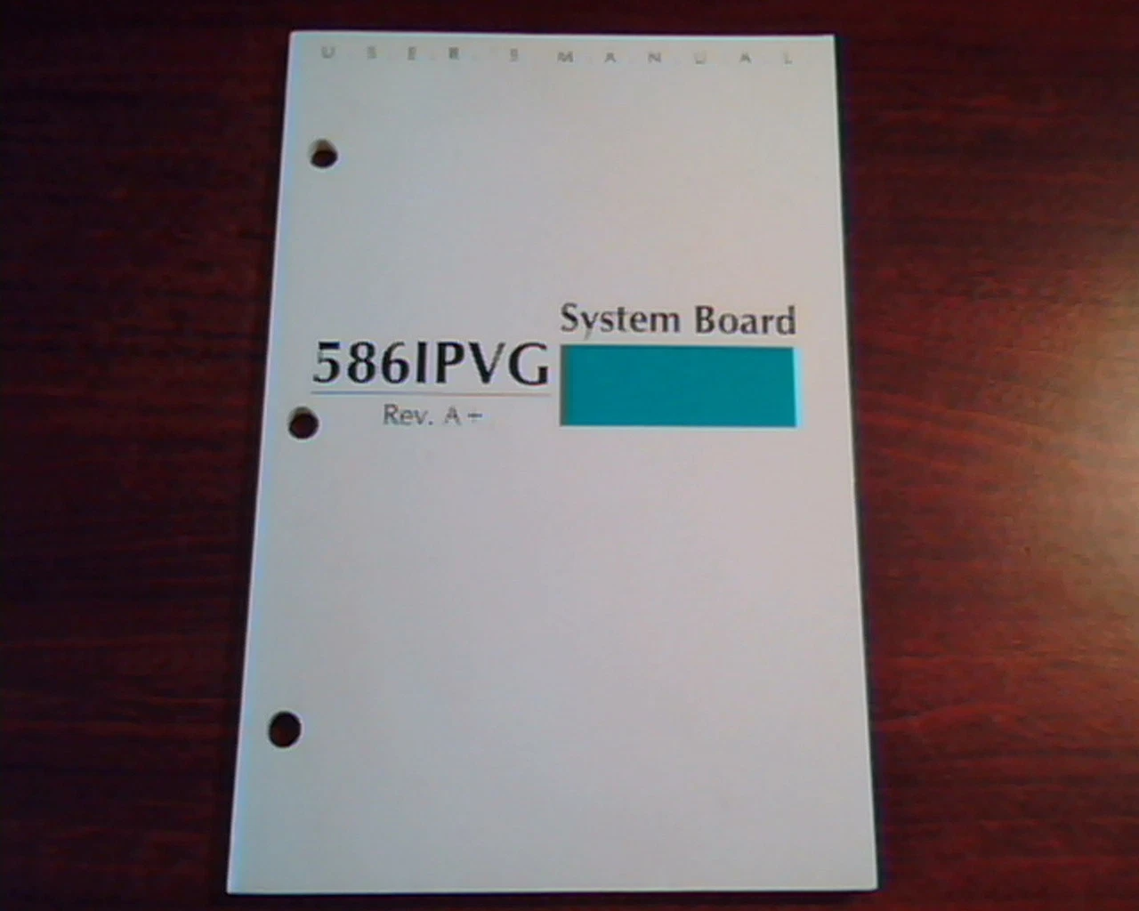 586IPVG System Board Rev. A+ User's Manual