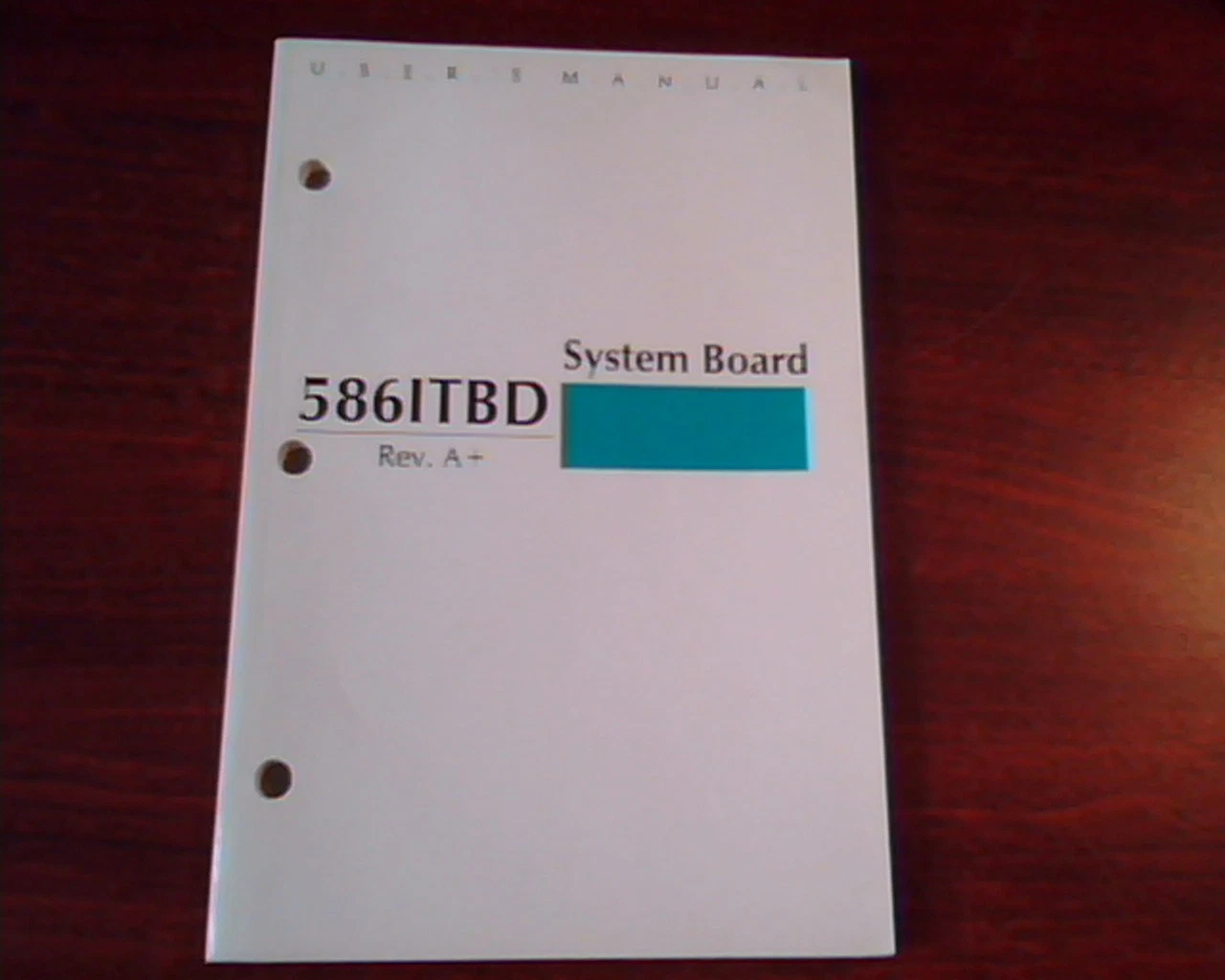 586ITBD System Board Rev. A+ User's Manual