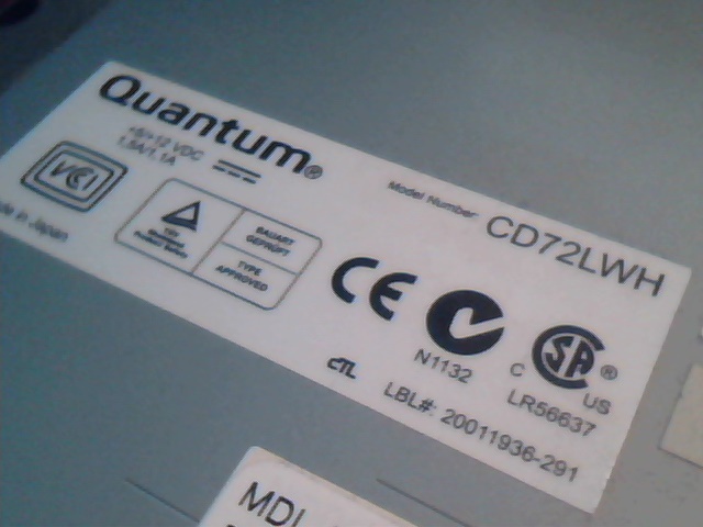 SCSI DAT Tape Drive Quantum CD72LWH TD6100-801 DELL 68p