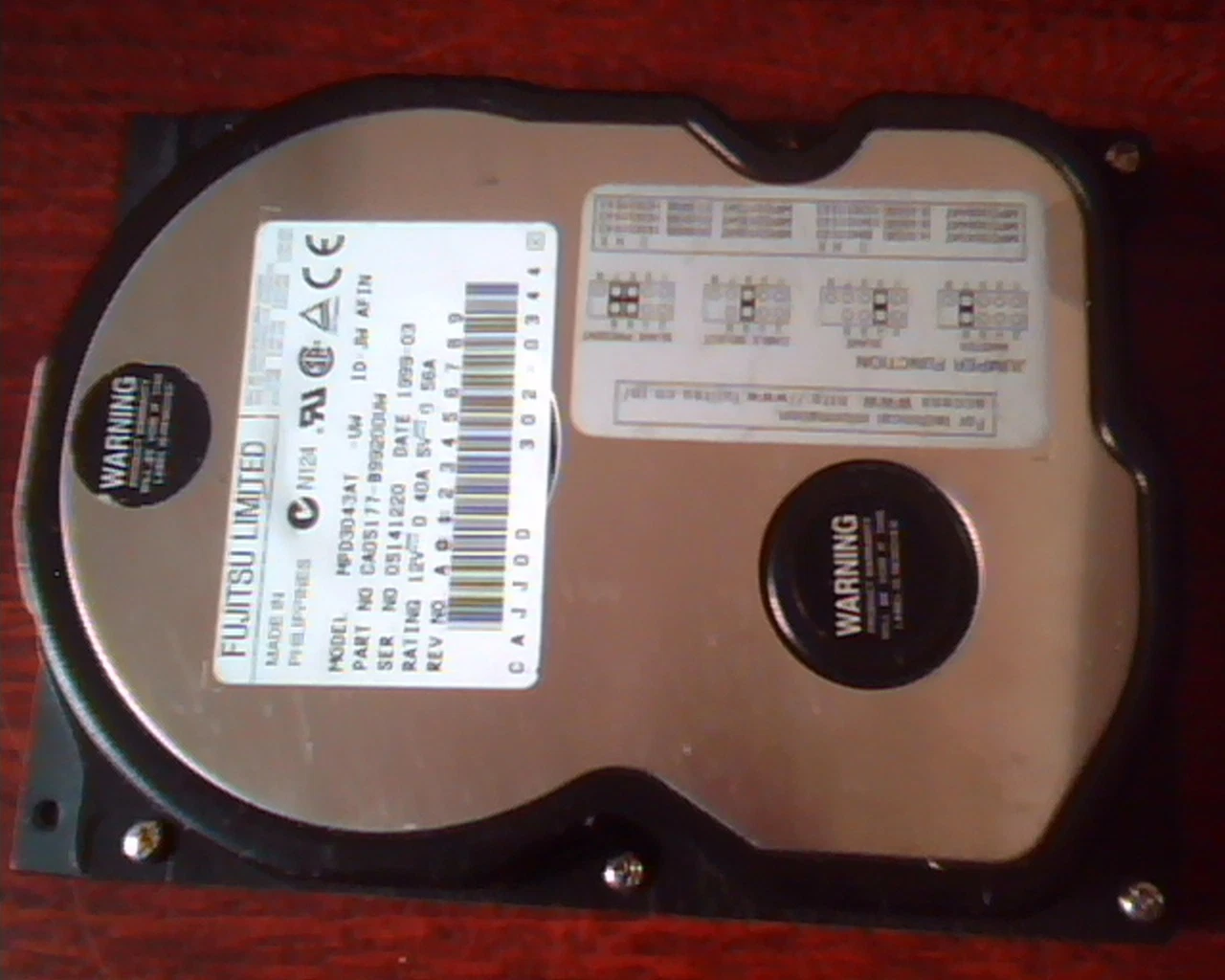 Hard Disk Drive IDE Fujitsu Limited MPD3043AT CA05177-B99200UW 302-0344