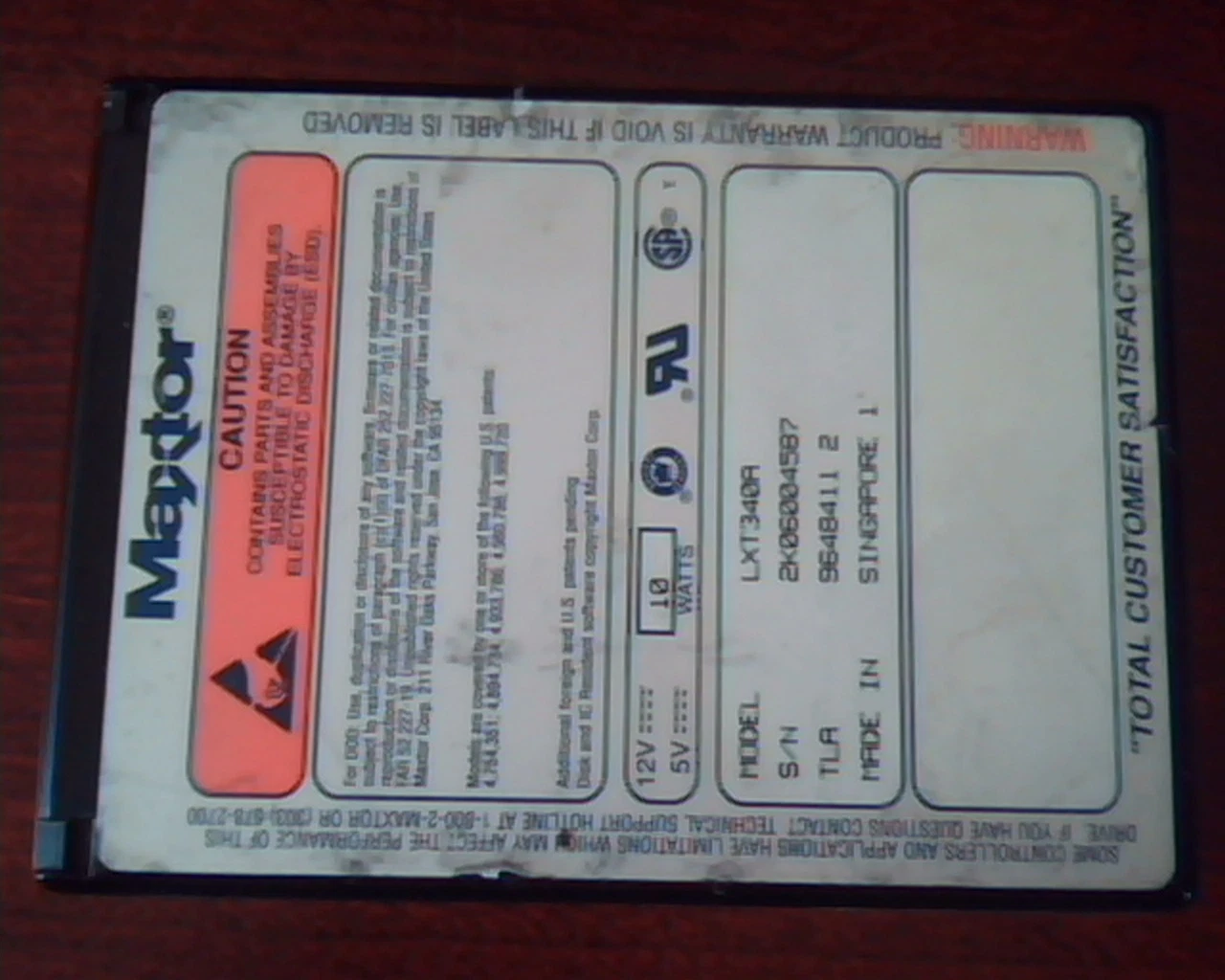 Hard Disk Drive IDE Maxtor LXT340A C262486 2K06004587