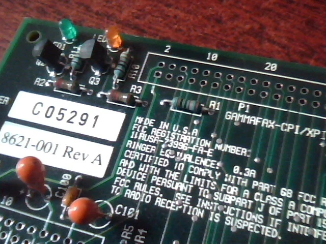 Gammafax-CPI/XPI 14.4 EFX 8621-001 RevA 8-bit ISA Card - image 2
