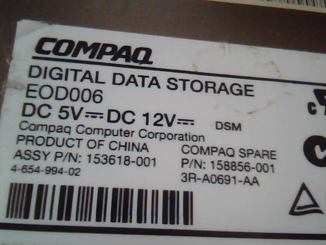 SCSI DAT Tape Drive 40GB Compaq EOD006 158856-001 153618-001 white 68-pin - image 3