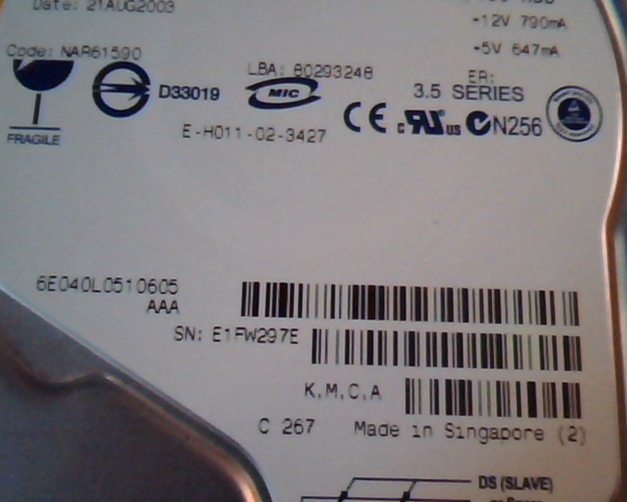 Hard Disk Drive IDE Maxtor DiamondMax Plus 8 NAR61590 80293248 6E040L0510605 - image 2