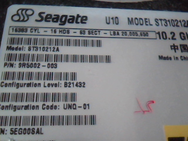 Hard Disk Drive Seagate U10 ST310212A HDD 9R5002-003 10.2GB UNQ-01 - image 2