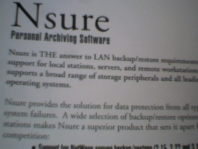 Nsure v1.1 Network Archiving Software FortuNet DOS 3.1 and up - image 6