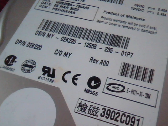 Hard Disk Drive Western Digital Caviar WD200 WD200BB-75CAA0 2060-001092-007 - image 2