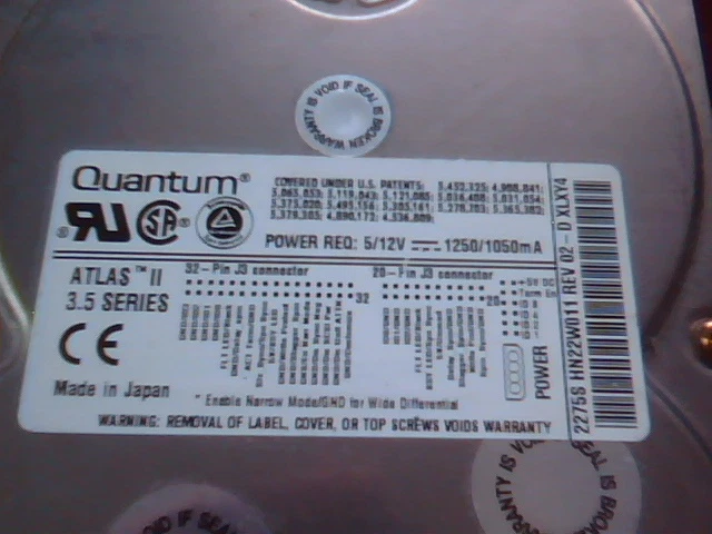 Hard Disk Drive Quantum Atlas II HN22W011 HDD 2275S 02-D XLXY4