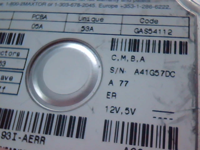 Hard Disk Drive IDE Maxtor 90845D4 04A 05A 53A GAS54112 0000244D - image 3