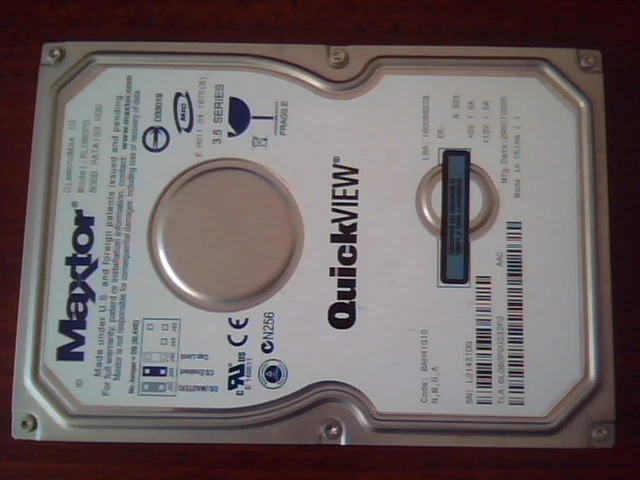 Hard Disk Drive IDE Maxtor QuickView DiamondMax 10 6L080P0 80GB BAH41G10