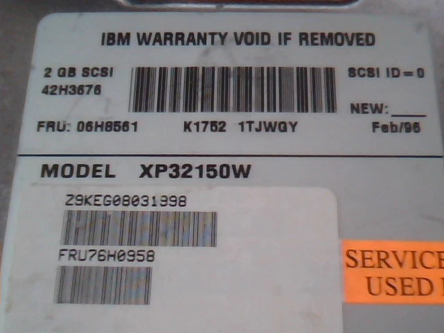 Hard Disk Drive IBM XP32150W 06H8561 SCSI 42H3676 HDD